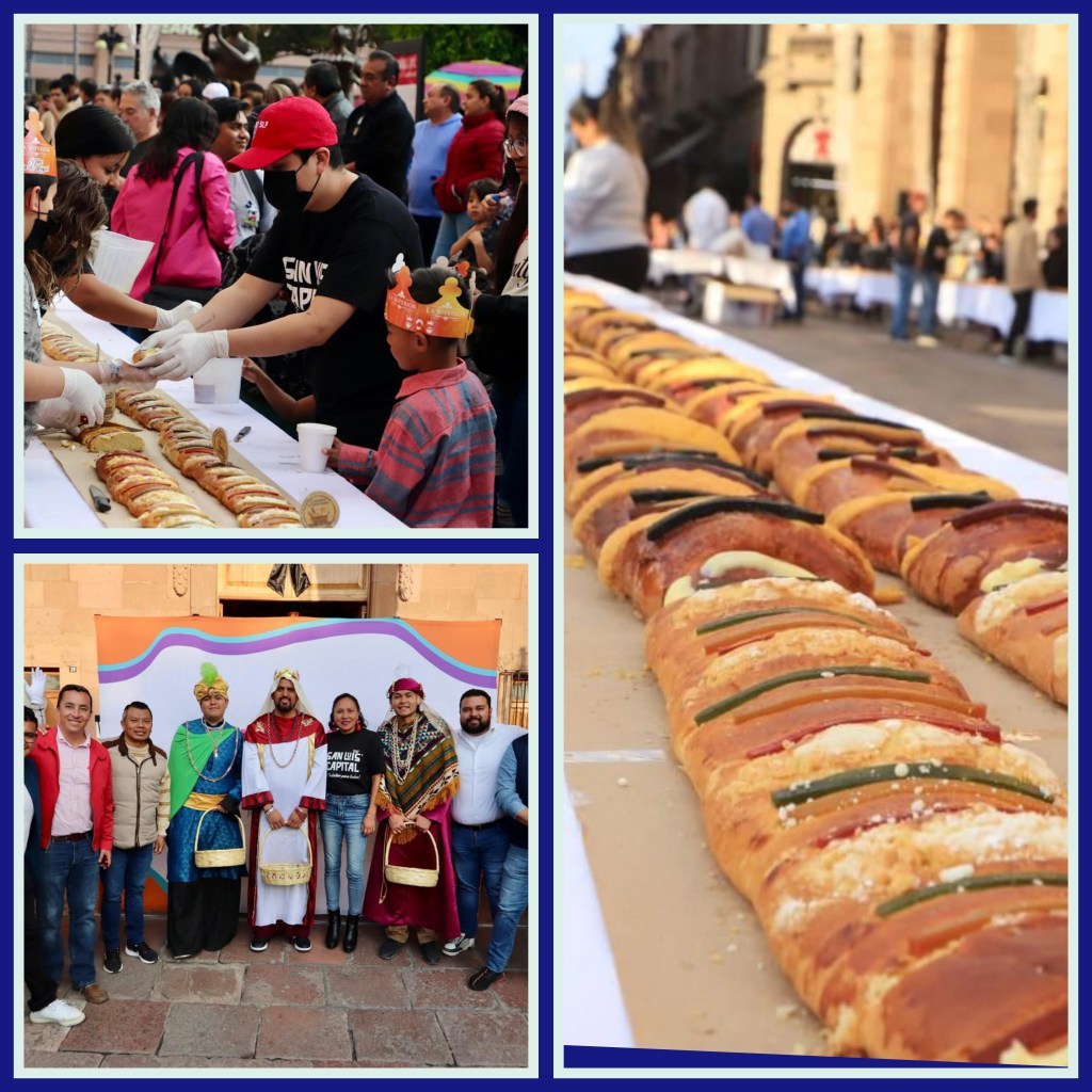 Cientos de familias potosinas disfrutan la monumental Rosca de Reyes en San Luis&nbsp;Capital