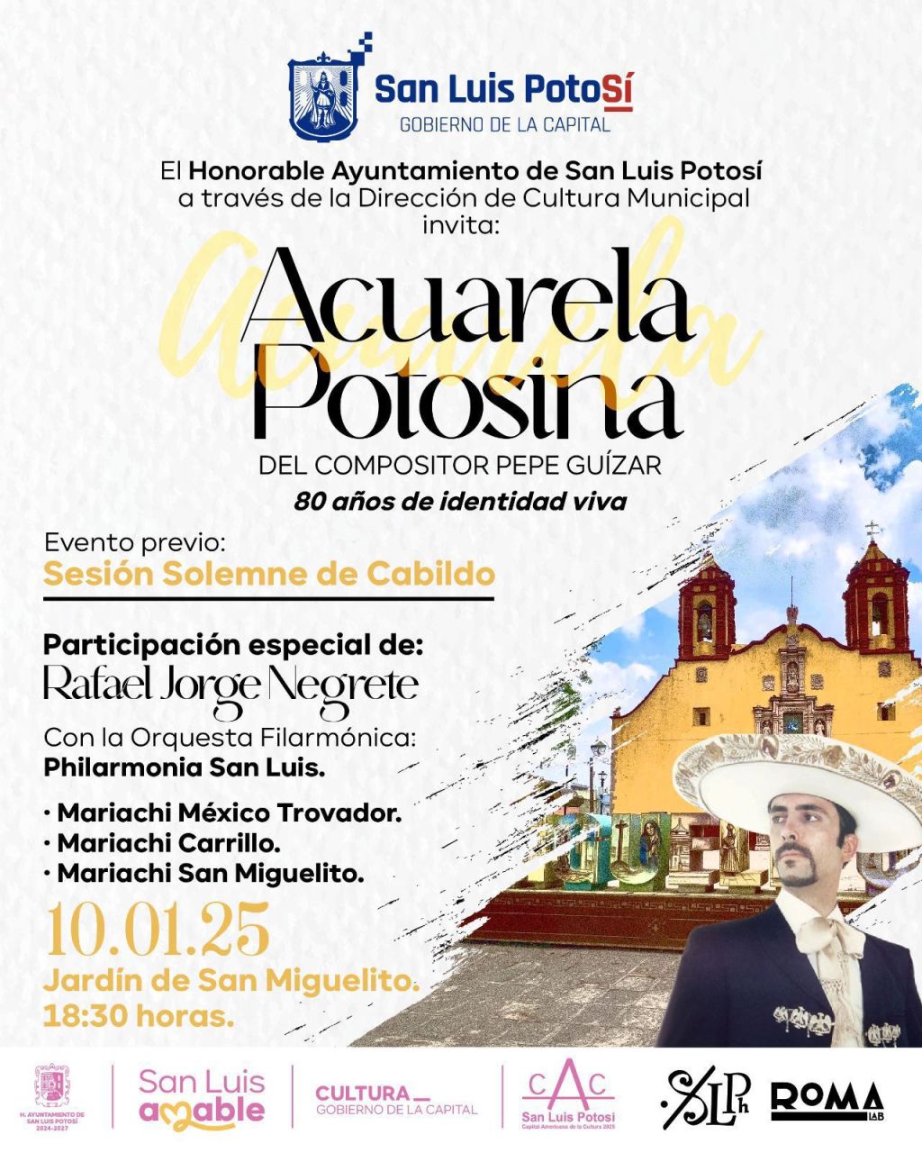 El Gobierno de la Capital invita a conmemorar los 80 años de la icónica Acuarela&nbsp;Potosina