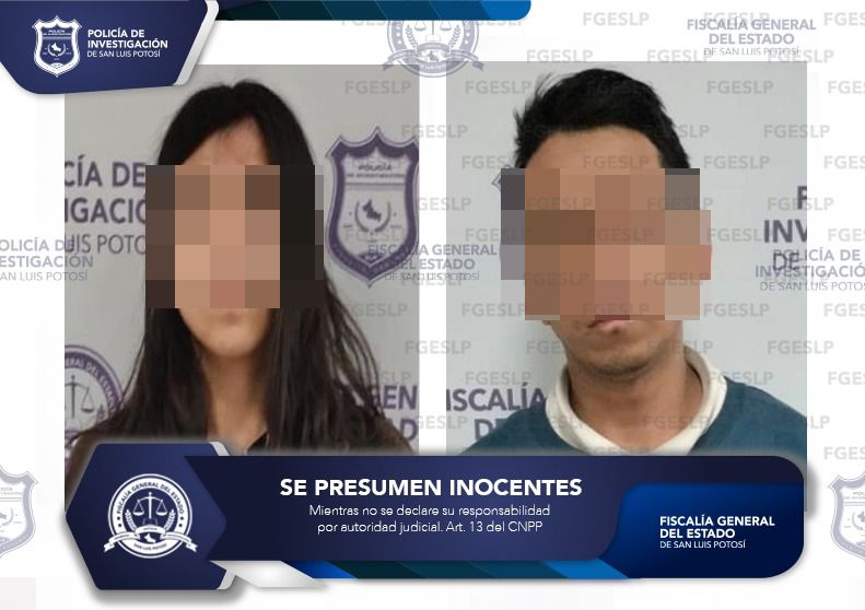 UNA MUJER Y UN HOMBRE SON CAPTURADOS POR LA FGESLP, TRAS ROBO A CHOFER DE PLATAFORMAS DIGITALES
