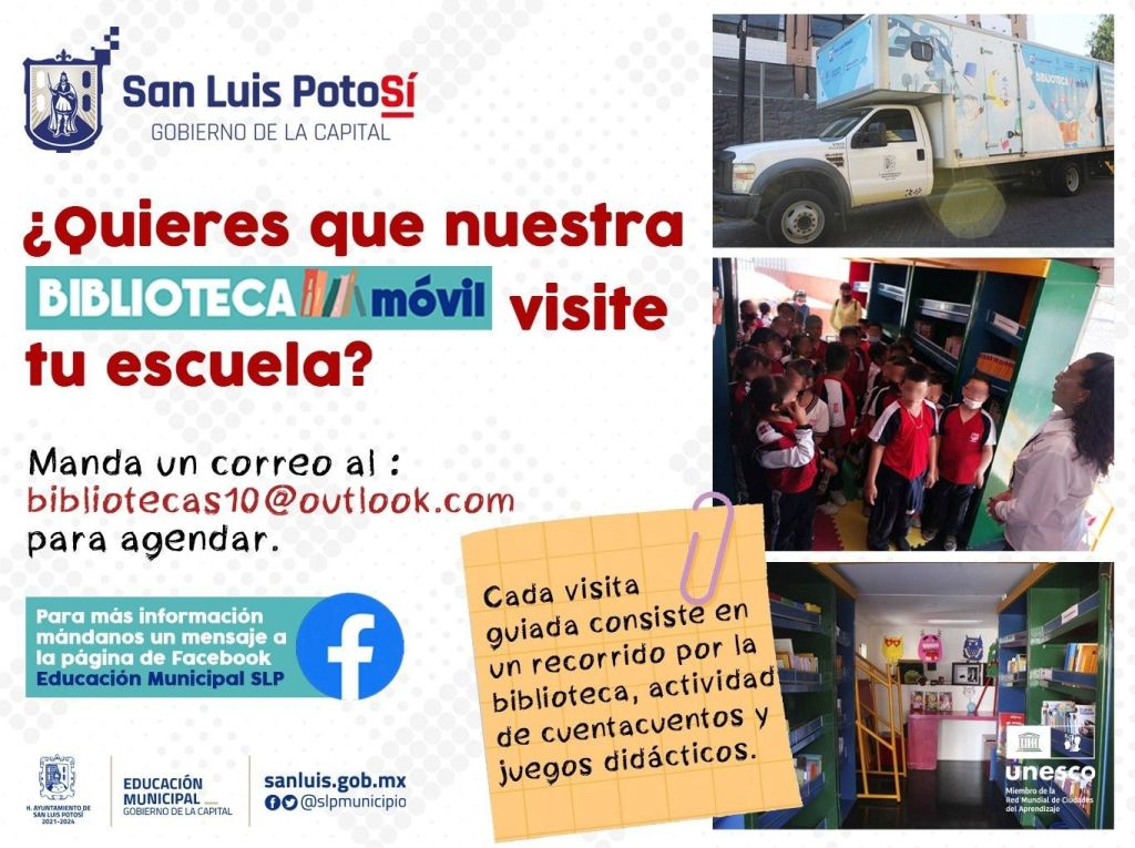 Ofrece servicios a planteles la Biblioteca Móvil del Gobierno Municipal de&nbsp;SLP