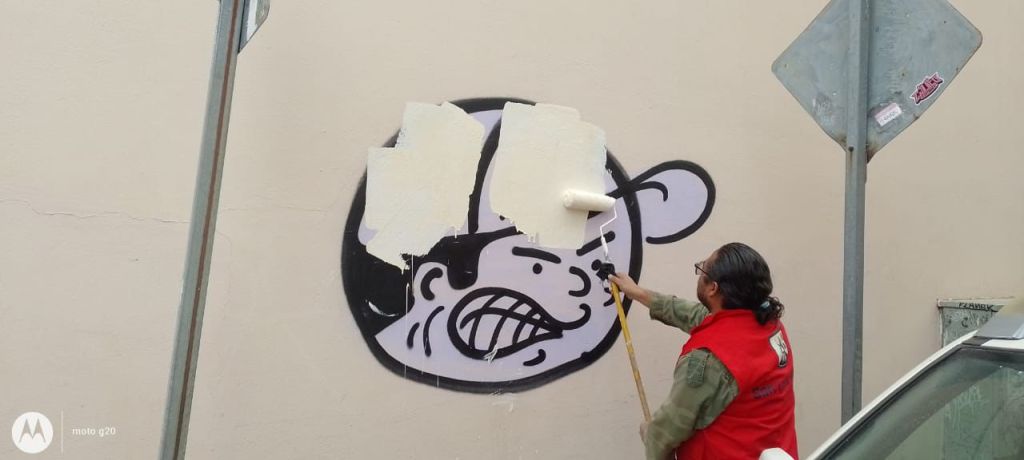 Gobierno de la Capital retira grafiti de diferentes puntos del Centro Histórico de San Luis&nbsp;Potosí