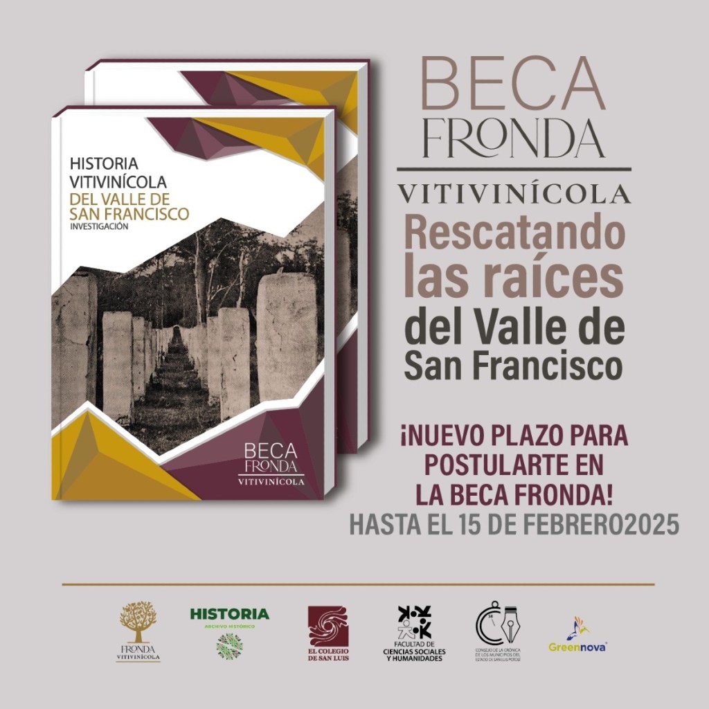 OFRECEN BECA PARA IMPULSAR CONOCIMIENTO HISTÓRICO Y CULTURAL VITIVINÍCOLA DE&nbsp;SLP