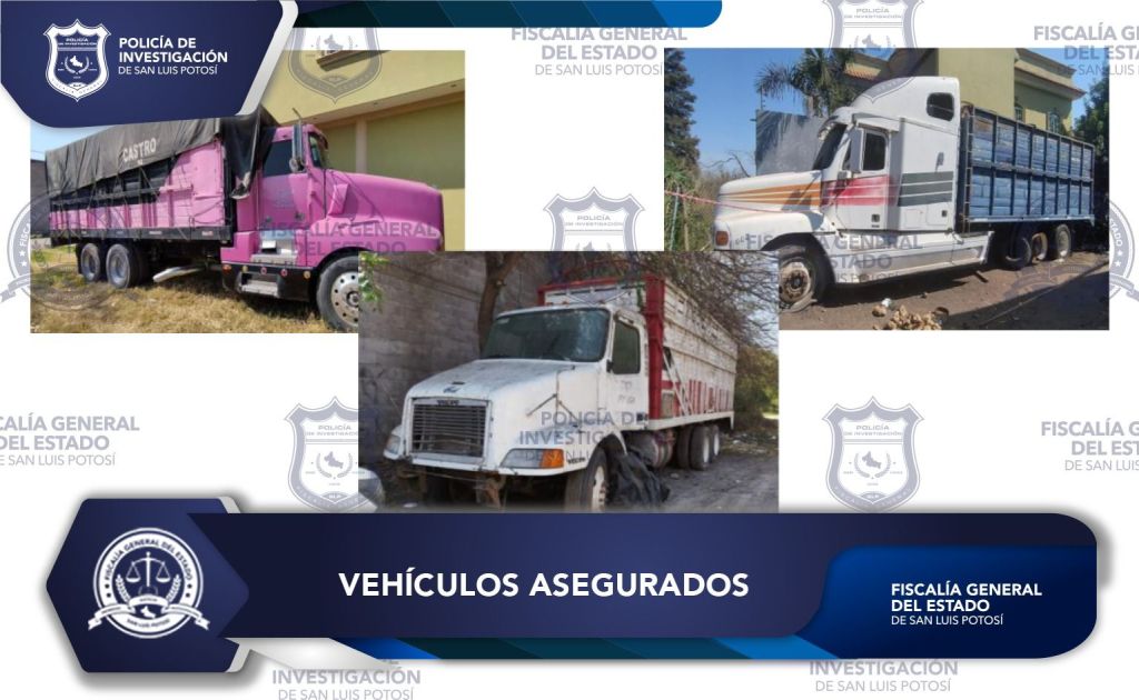 POLICÍA INVESTIGADORA DE LA FISCALÍA ASEGURA TRES UNIDADES DE CARGA EN RIOVERDE