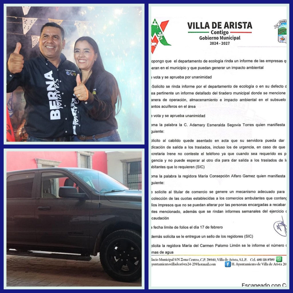 ALCALDE DE VILLA DE ARISTA BERNABE MARES BRIONES, SOMETE A VOTACION DE CABILDO VENTA DE CAMIONETA, Y EL MISMO DA VOTO DE&nbsp;CALIDAD