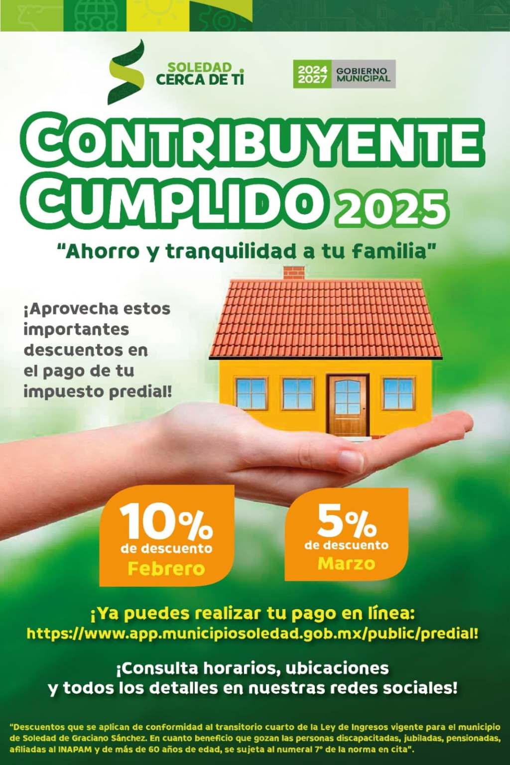 DURANTE ENERO, AYUNTAMIENTO DE SOLEDAD LOGRA 85% DE META RECAUDATORIA POR IMPUESTO&nbsp;PREDIAL