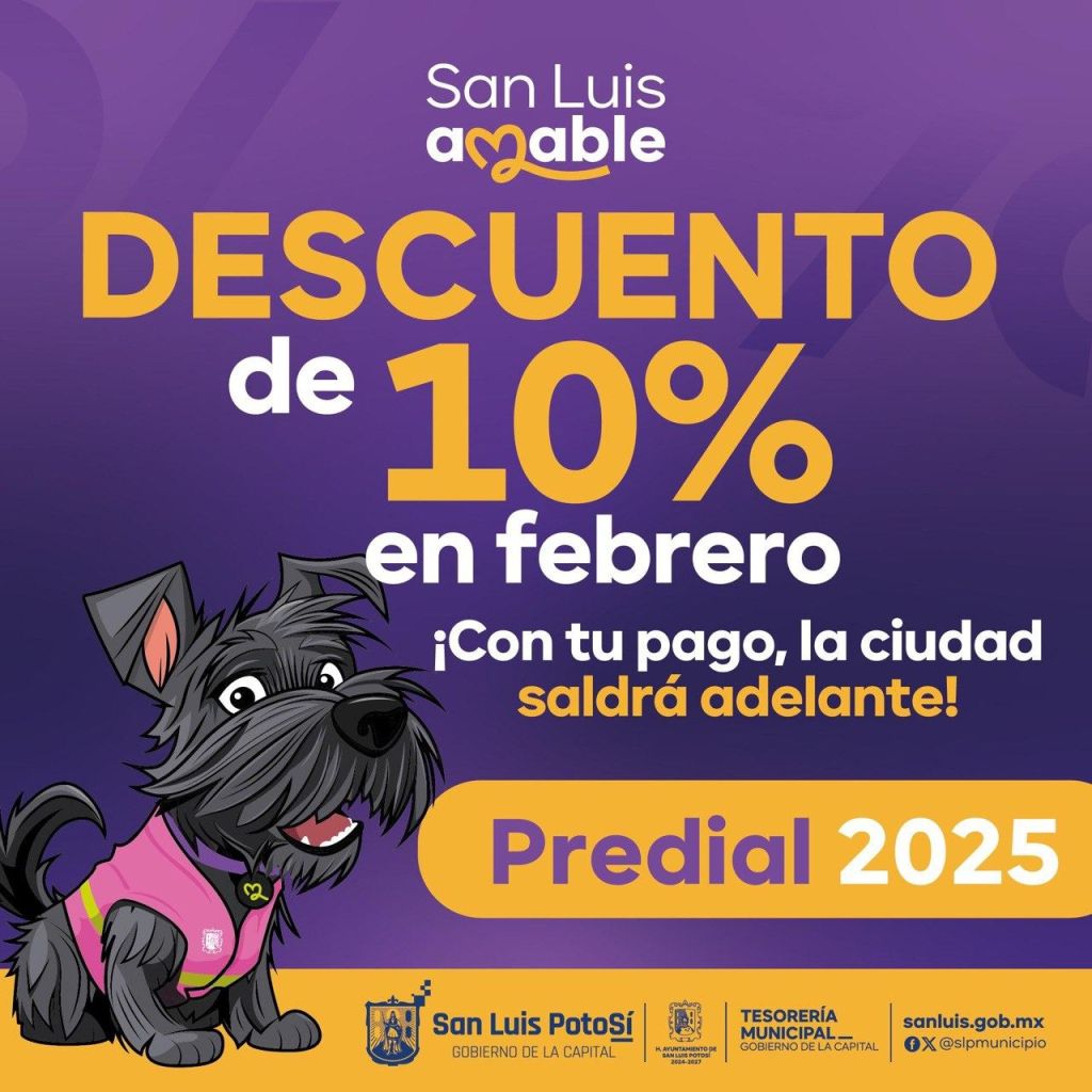 Ayuntamiento de SLP mantiene la invitación para aprovechar el 10% de descuento en&nbsp;predial