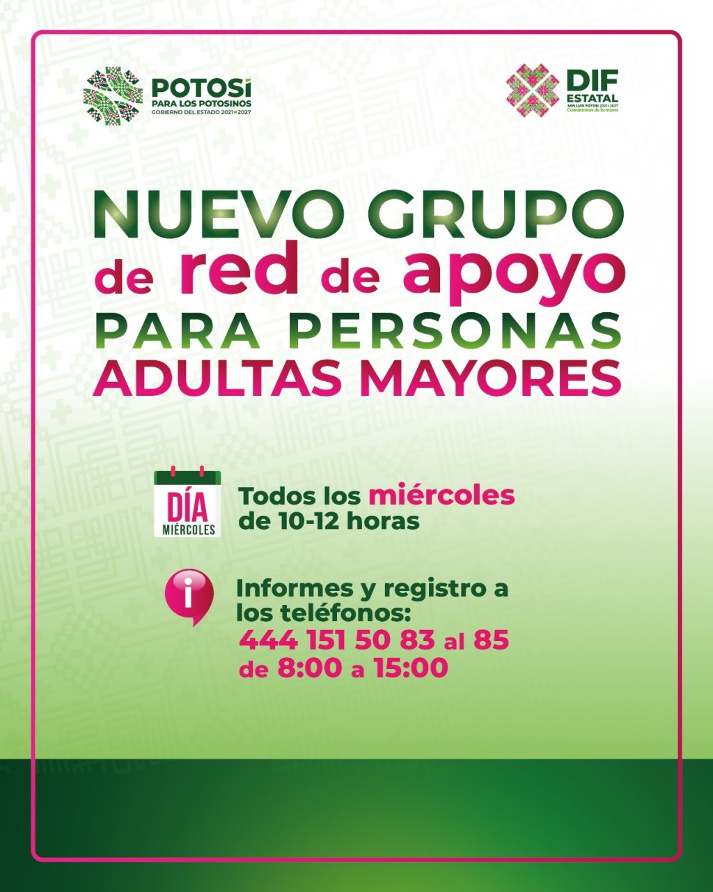 GOBIERNO ESTATAL INVITA A PERSONAS ADULTAS MAYORES A NUEVO GRUPO DE&nbsp;DESARROLLO