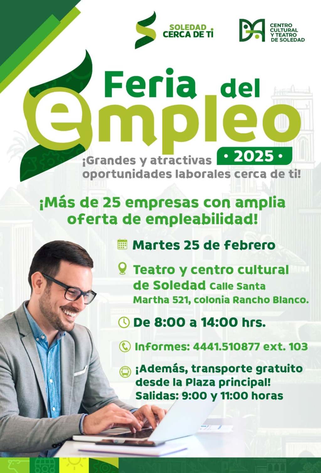ESTE 25 DE FEBRERO, EL MUNICIPIO DE SOLEDAD INVITA A LA FERIA DEL EMPLEO CON LA PARTICIPACIÓN DE 25&nbsp;EMPRESAS