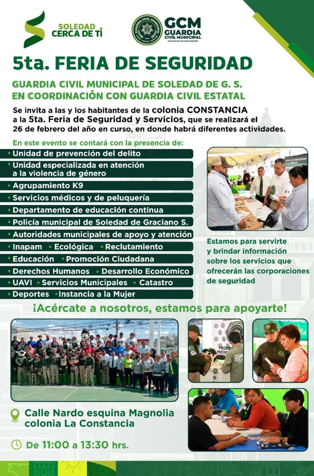 FERIAS DE SEGURIDAD EN COLONIAS, ESTRATEGIA PARA LA PROXIMIDAD SOCIAL CON LAS FAMILIAS&nbsp;SOLEDENSES