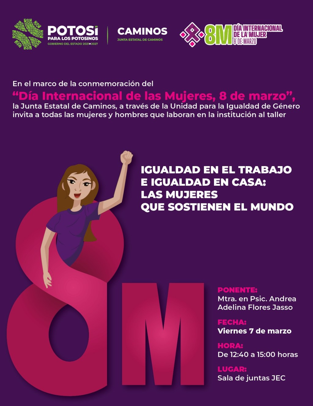 GOBIERNO DEL ESTADO CONMEMORARÁ 8M CON CONCIENTIZACIÓN EN LAS DEPENDENCIAS