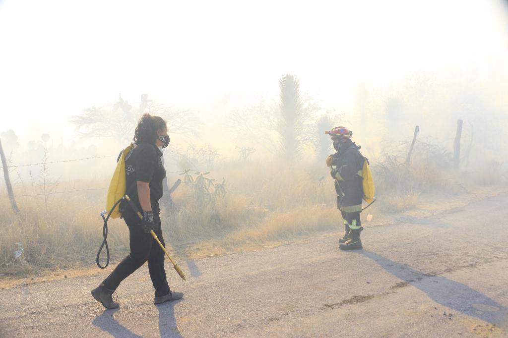 VILLA DE POZOS PARTICIPO CON APOYO INTERINSTITUCIONAL, CONTROLAN INCENDIO&nbsp;FORESTAL