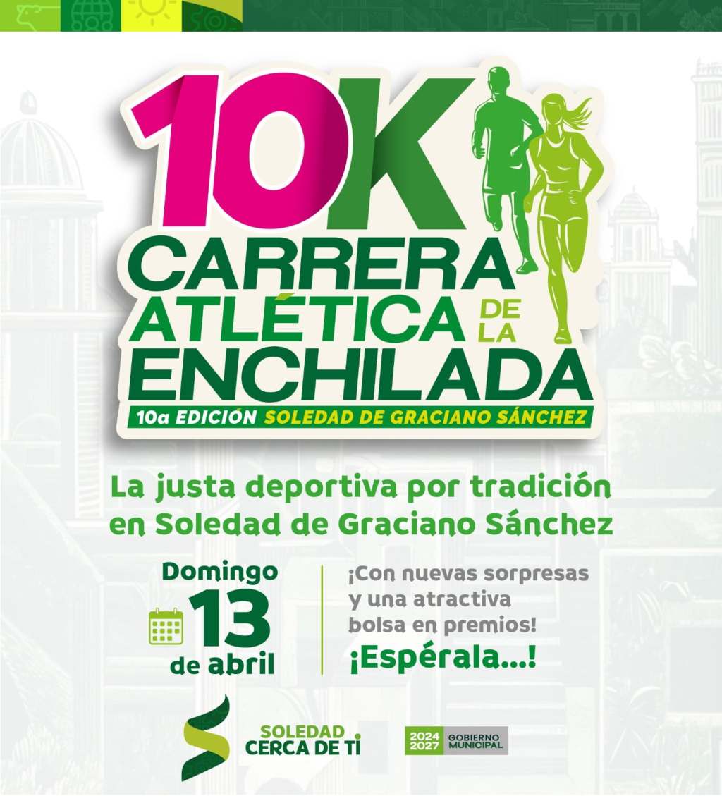 CARRERA ATLÉTICA DE LA ENCHILADA TIENE ABIERTAS SUS INSCRIPCIONES EN DIVERSOS&nbsp;PUNTOS