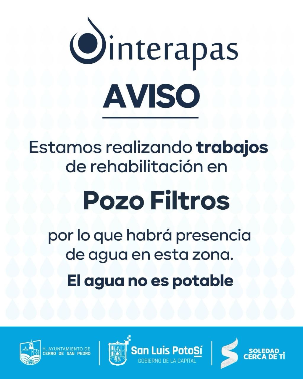 Interapas trabaja en la rehabilitación de pozo “Los Filtros”