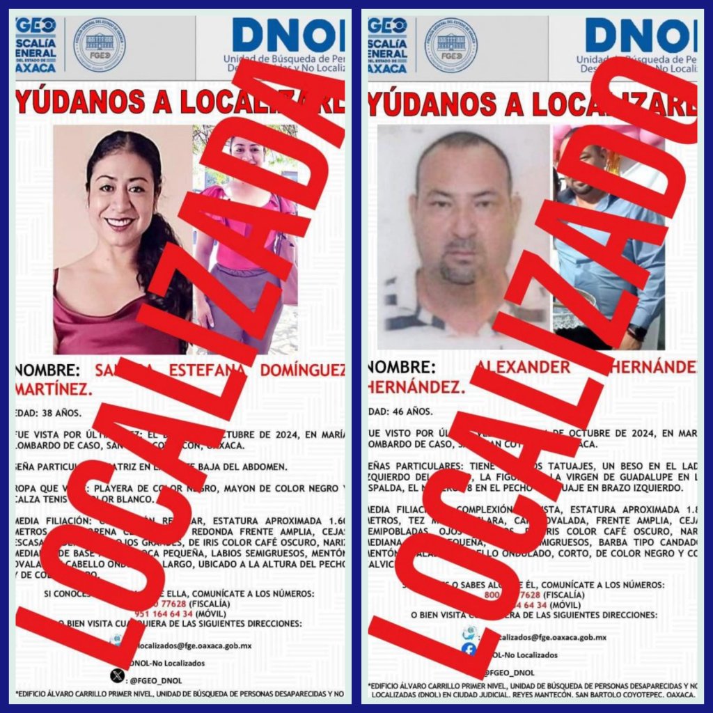 DESPUES DE 6 MESES LOCALIZAN SIN VIDA A SANDRA DOMÍNGUEZ ACTIVISTAS DE OAXACA Y SU&nbsp;ESPOSO
