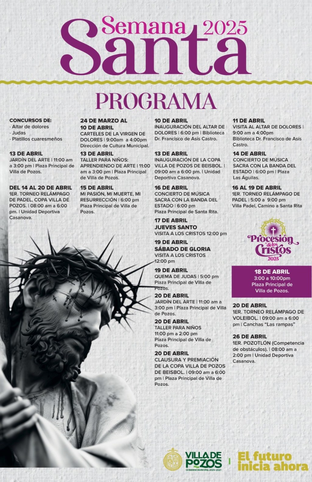 LISTO VILLA DE POZOS PARA ACTIVIDADES DE SEMANA SANTA