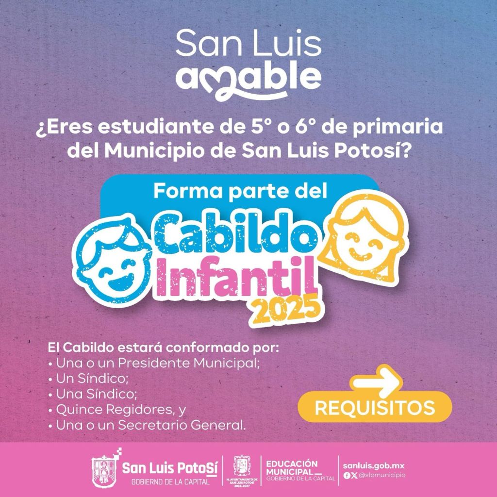 Por cerrar convocatoria para ser parte del Cabildo Infantil&nbsp;2025