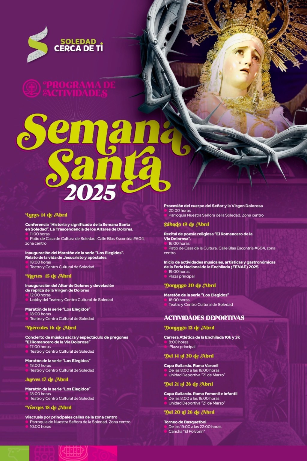 INICIAN ACTIVIDADES DE SEMANA SANTA EN SOLEDAD DE GRACIANO&nbsp;SÁNCHEZ