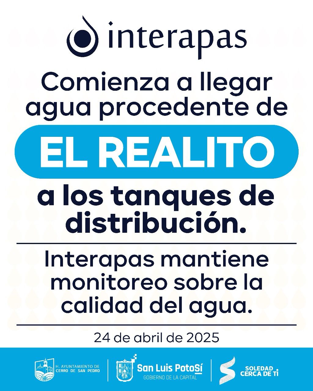 Comienza a llegar agua de El Realito; Interapas realiza pruebas de&nbsp;calidad