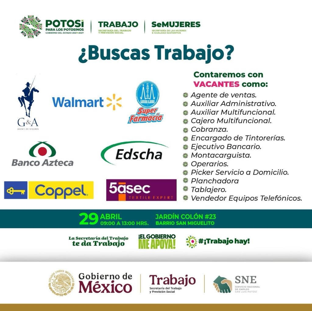 MÁS OPORTUNIDADES LABORALES A LAS&nbsp;POTOSINAS