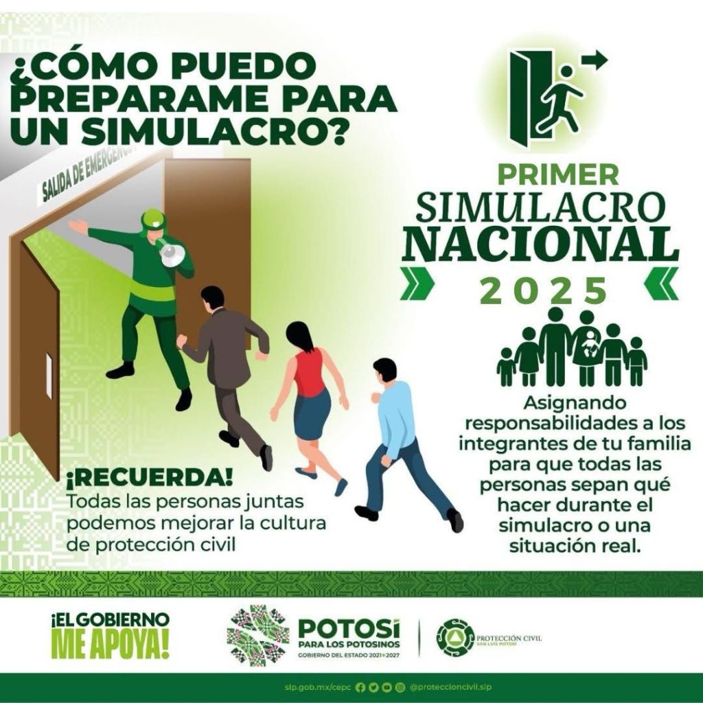 SAN LUIS POTOSÍ PARTICIPA EN EL PRIMER SIMULACRO NACIONAL DEL&nbsp;2025