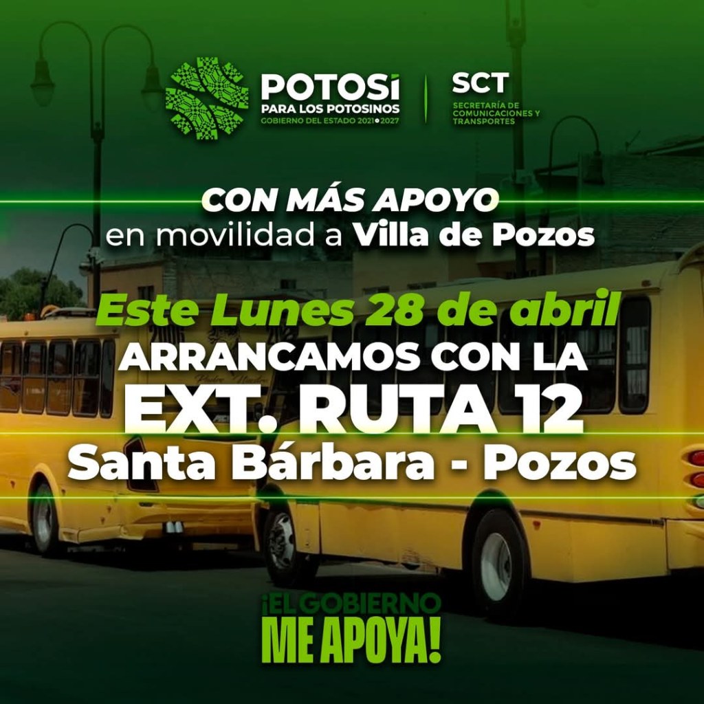 VILLA DE POZOS MEJORA MOVILIDAD CON AMPLIACIÓN DE RUTAS DE TRANSPORTE&nbsp;PÚBLICO