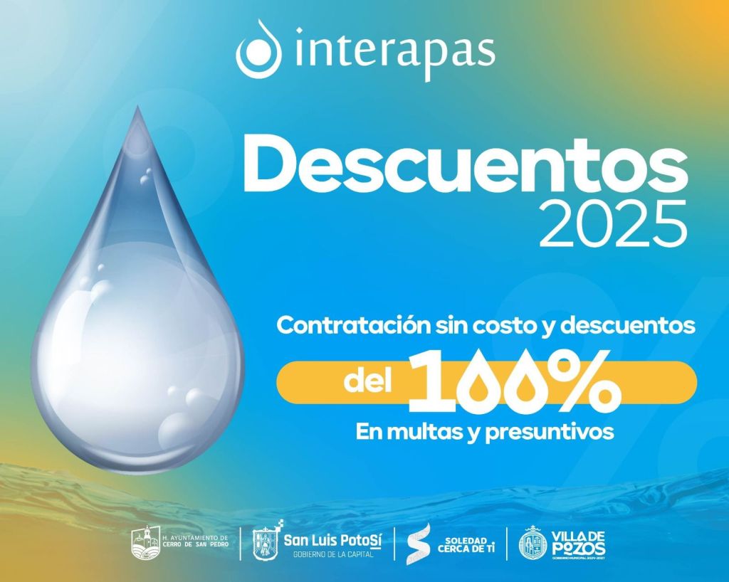 Mayo y junio ,últimos meses con descuento para nuevos contratos domésticos de&nbsp;INTERAPAS