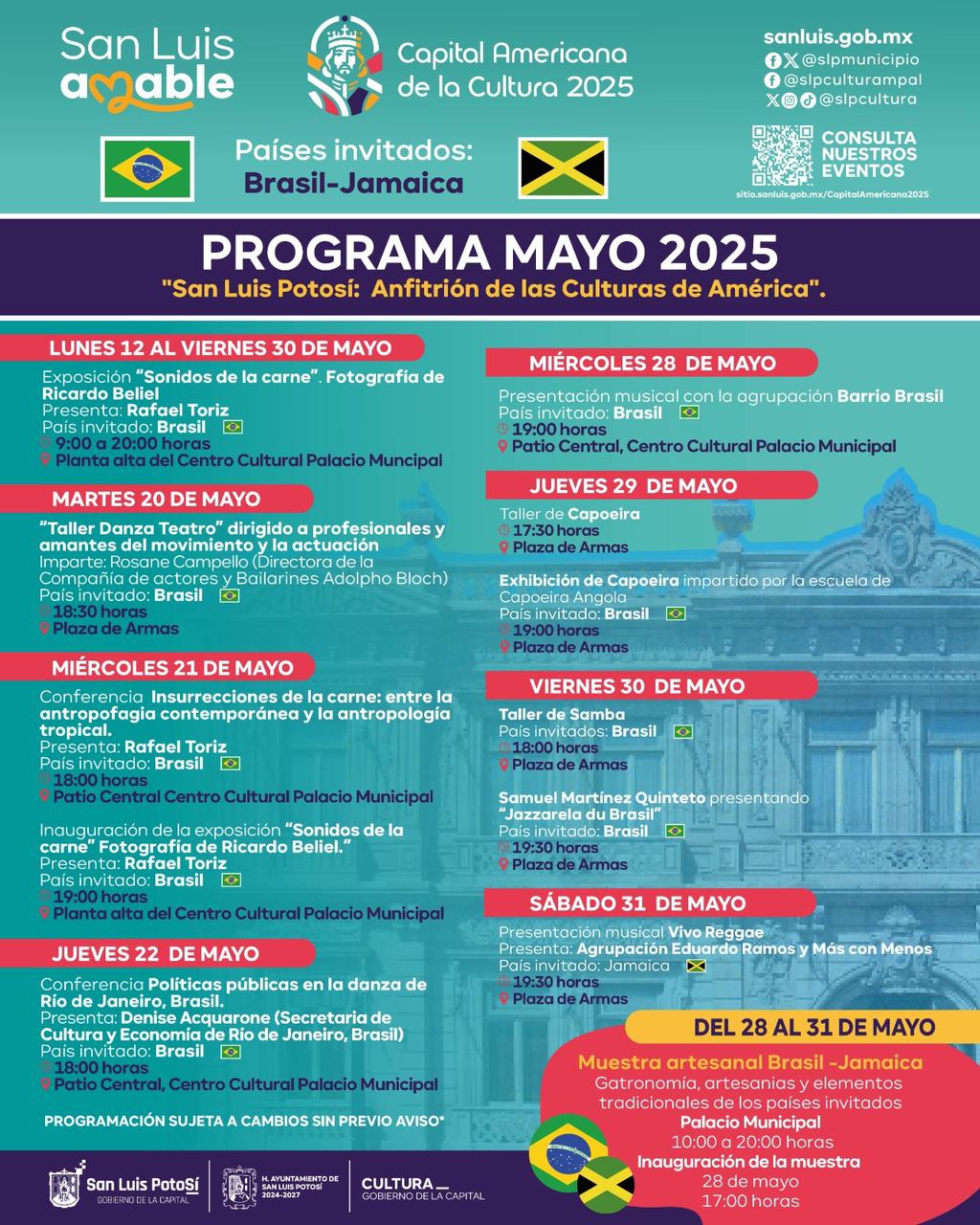 San Luis Potosí, Capital Americana de la Cultura, recibe a Brasil y&nbsp;Jamaica