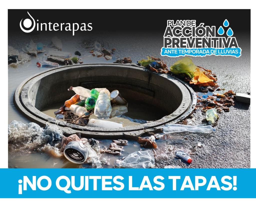 Interapas llama a no remover las tapas de las alcantarillas en días de lluvia. Es contraproducente y hasta&nbsp;peligroso.