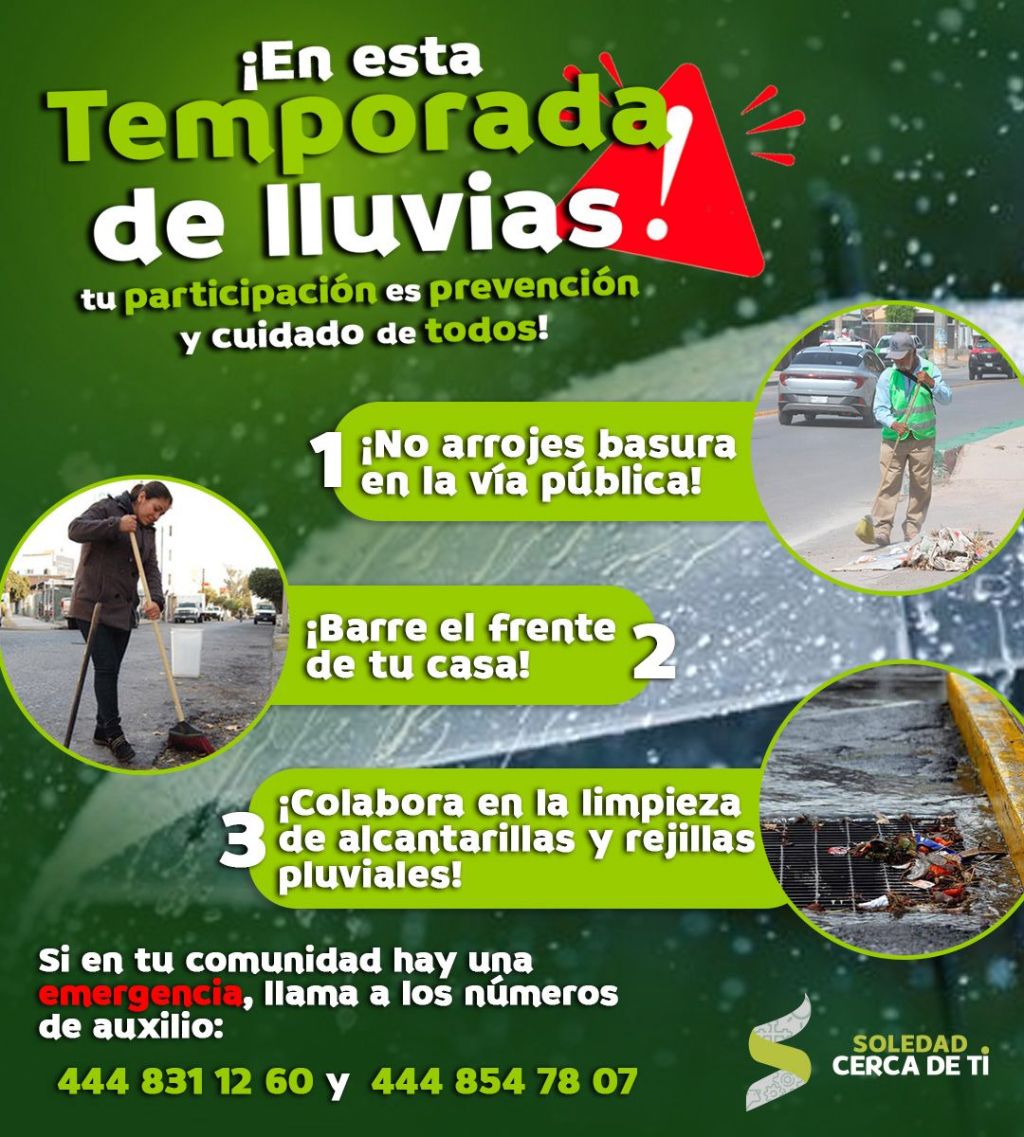 ALCALDE DE SOLEDAD EXHORTA A CIUDADANÍA A SUMAR ACCIONES ANTE TEMPORADA DE&nbsp;LLUVIAS