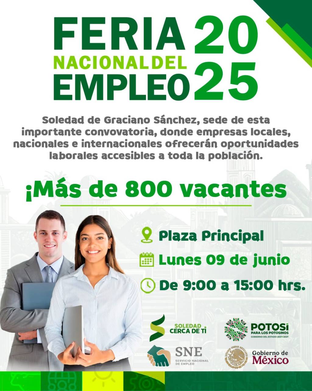 SOLEDAD DE GRACIANO SÁNCHEZ SERÁ SEDE DE LA FERIA NACIONAL DEL EMPLEO CON MÁS DE 800&nbsp;VACANTES