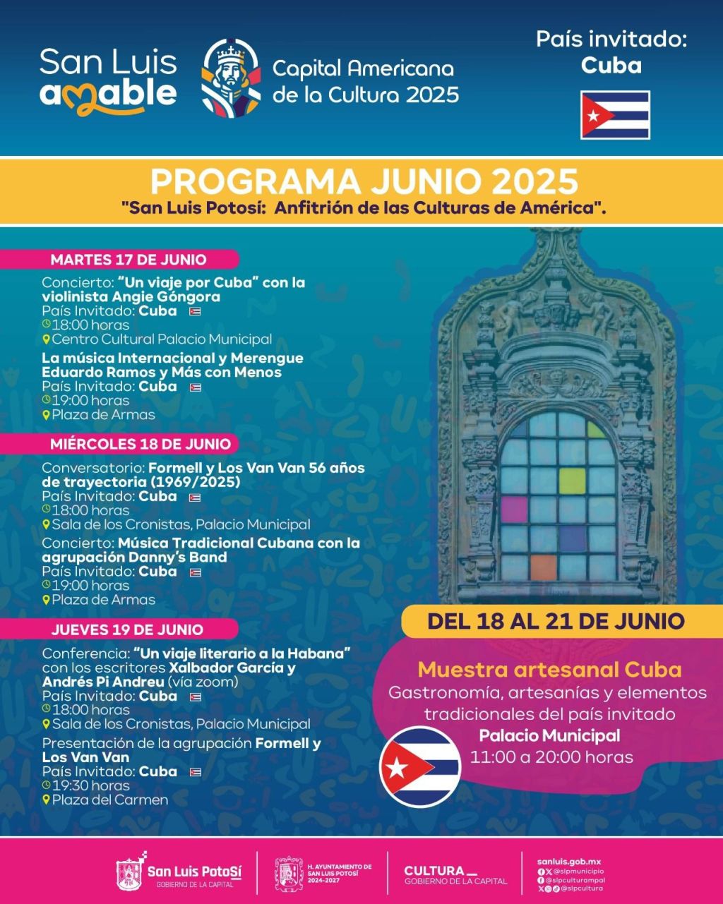 San Luis Potosí Capital Americana de la Cultura recibe al país hermano de Cuba en&nbsp;junio
