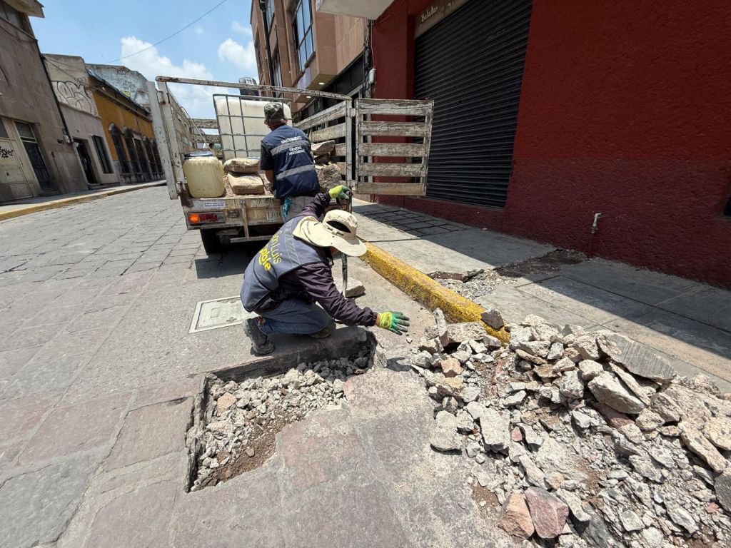 Gobierno de la Capital refuerza trabajos de mantenimiento en el Centro Histórico de San Luis&nbsp;Potosí