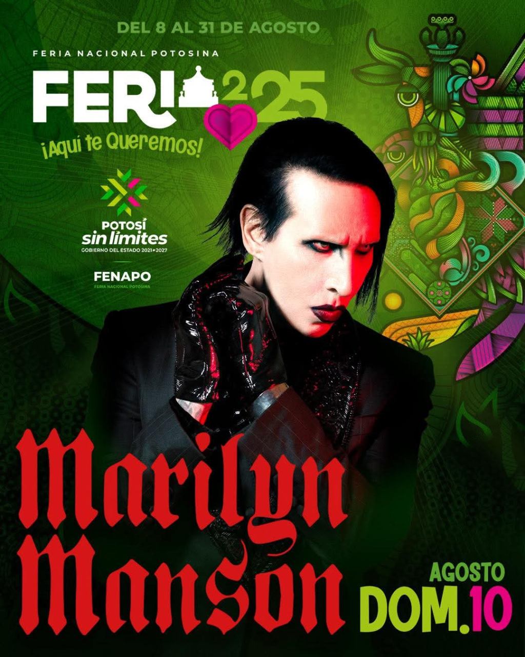 MARILYN MANSON CONFIRMA SU PRESENTACIÓN EN LA FENAPO&nbsp;2025