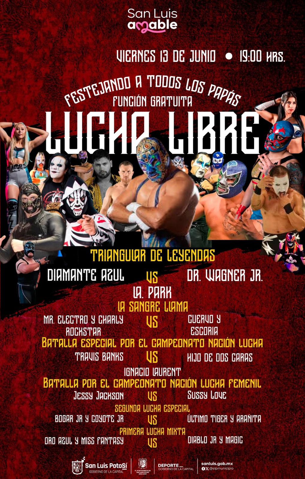 Espectacular función de lucha libre prepara el Gobierno de la Capital para este viernes 13 de&nbsp;junio