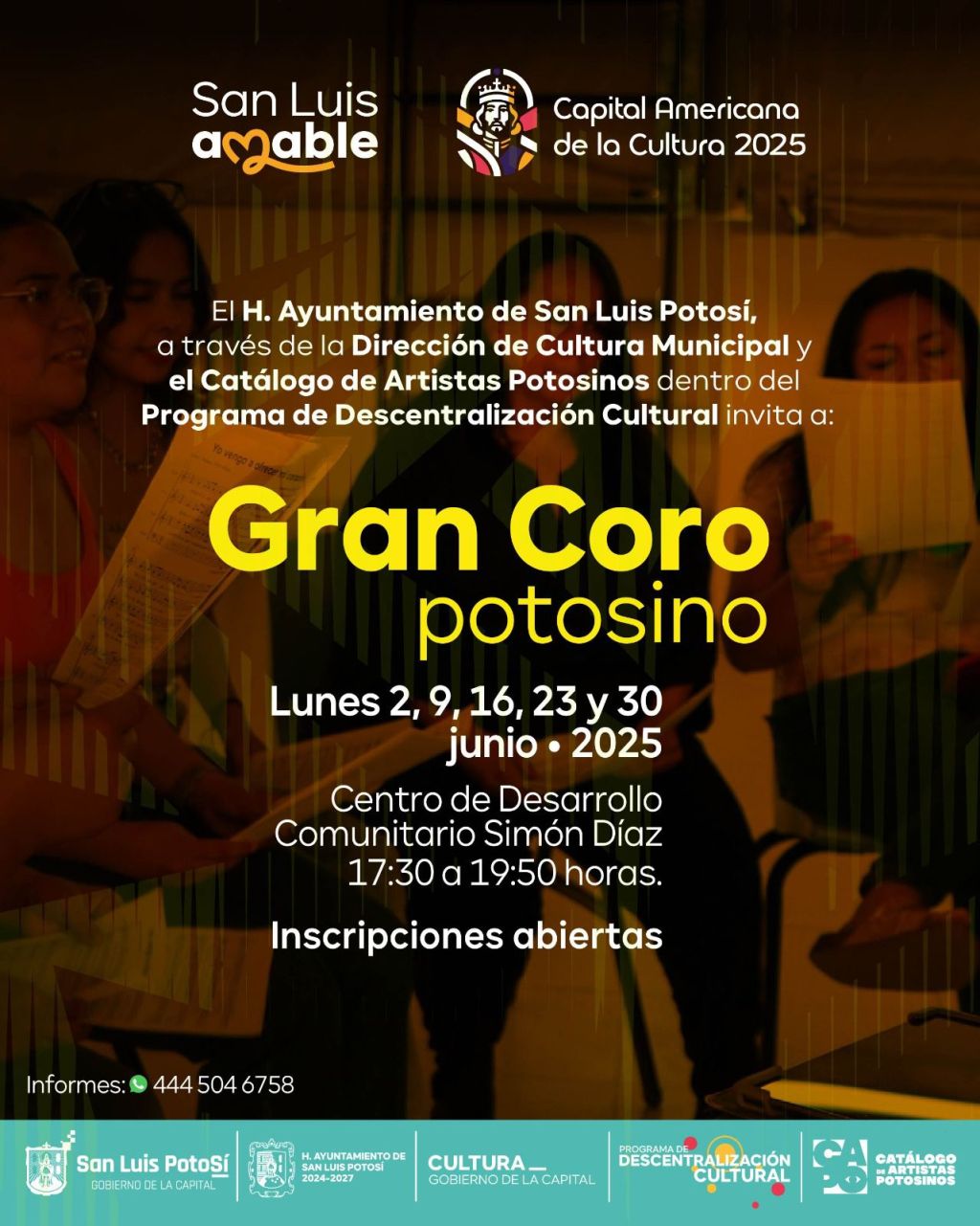 Aún puedes ser parte del Gran Coro Municipal&nbsp;Potosino