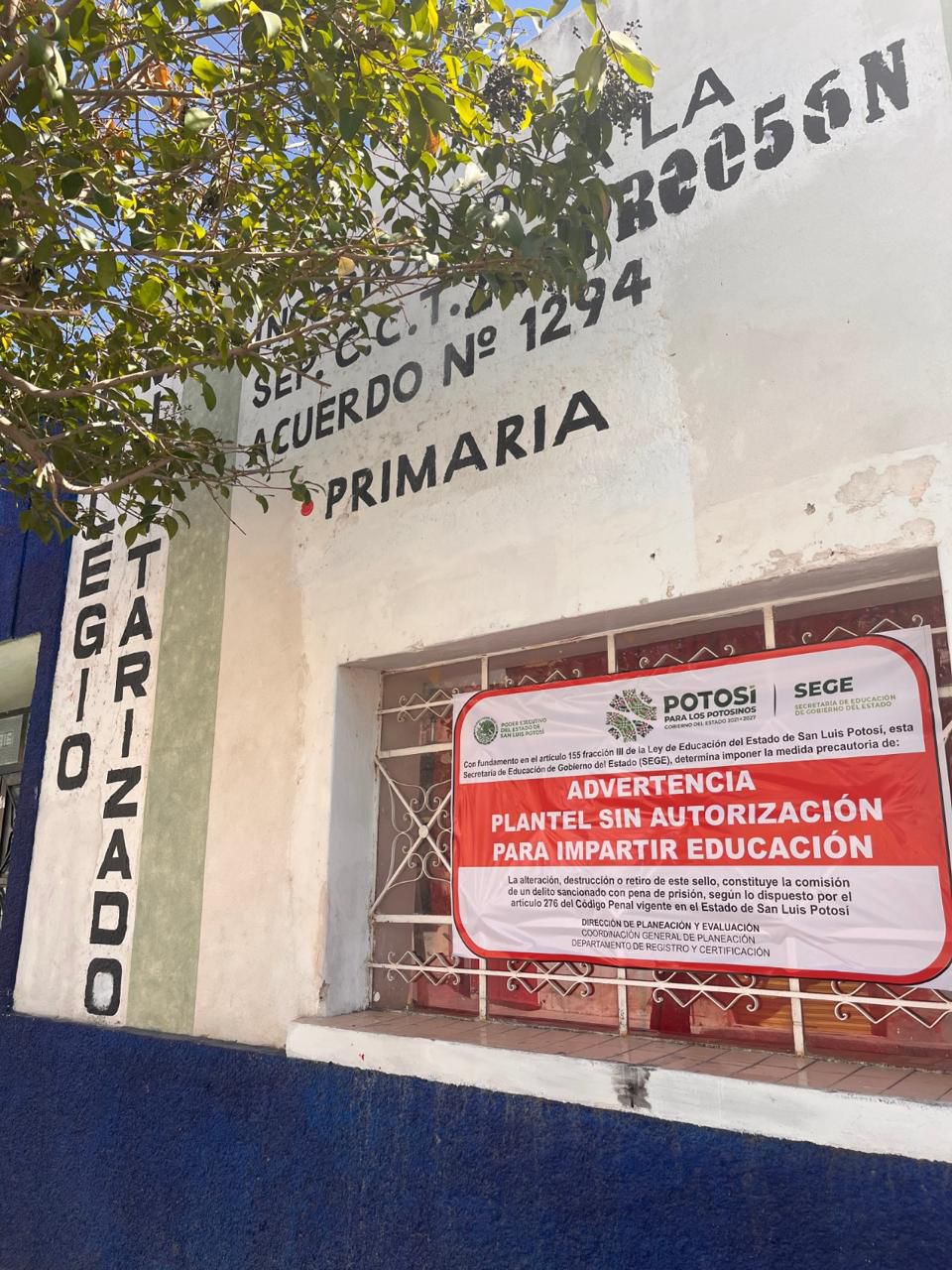 COLOCAN SELLOS EN PLANTEL EDUCATIVO IRREGULAR EN&nbsp;MATEHUALA