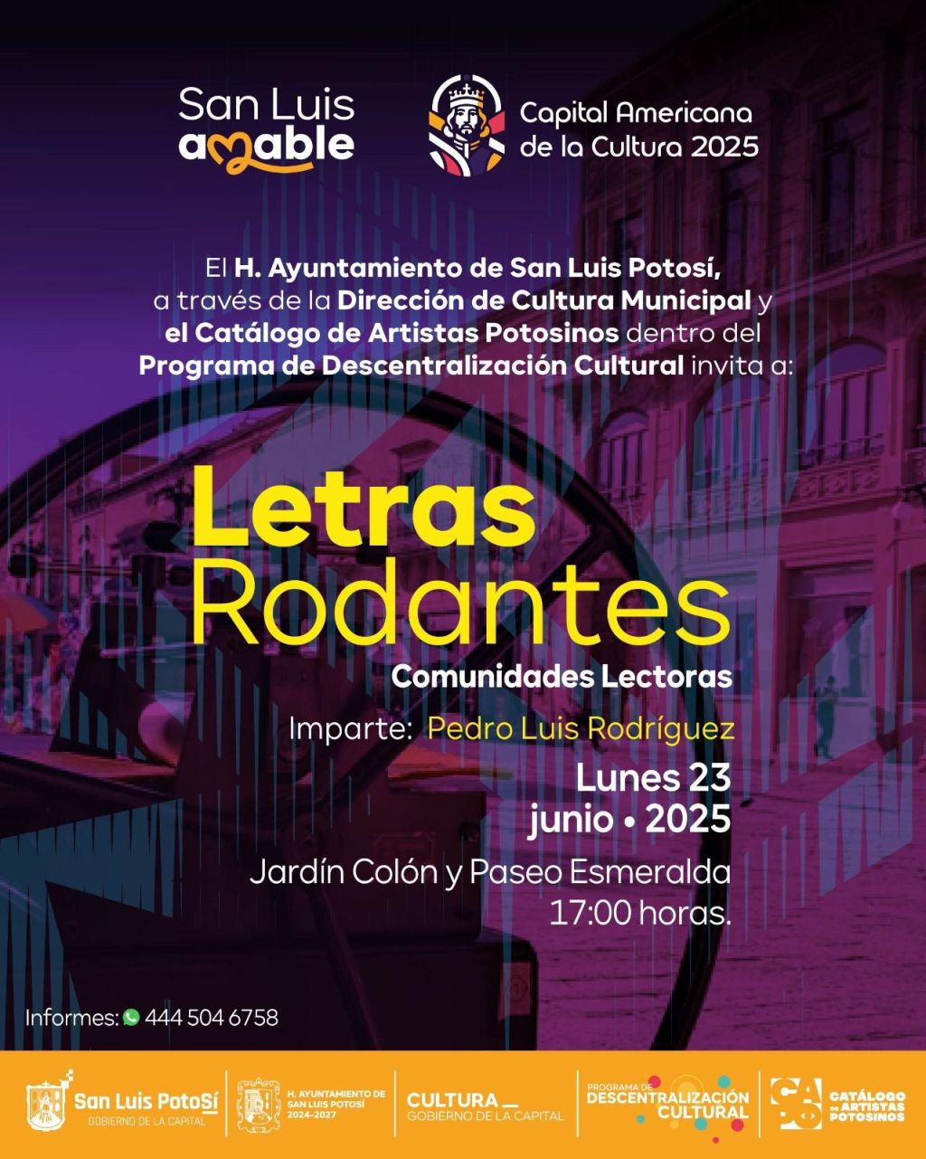 Programa de descentralización cultural presenta: “Letras&nbsp;Rodantes”
