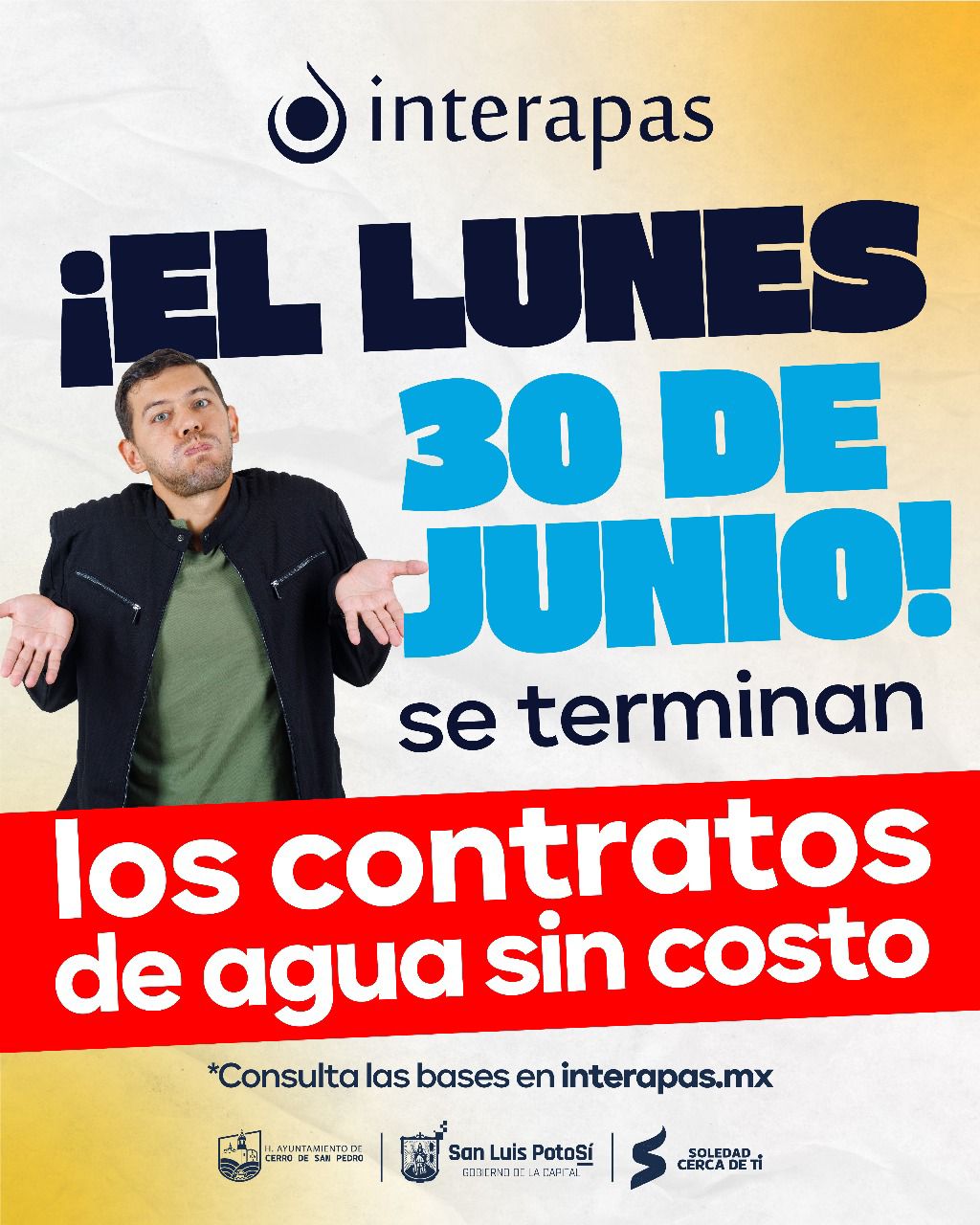 Lunes 30 de junio, último día para contratos sin costo en&nbsp;Interapas