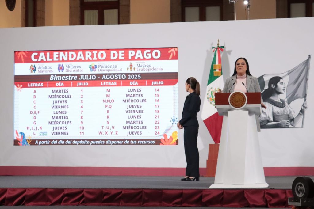 Del 1 al 24 de julio, inicia pago de Pensiones y Programas para el Bienestar del bimestre julio- agosto: Ariadna Montiel Reyes