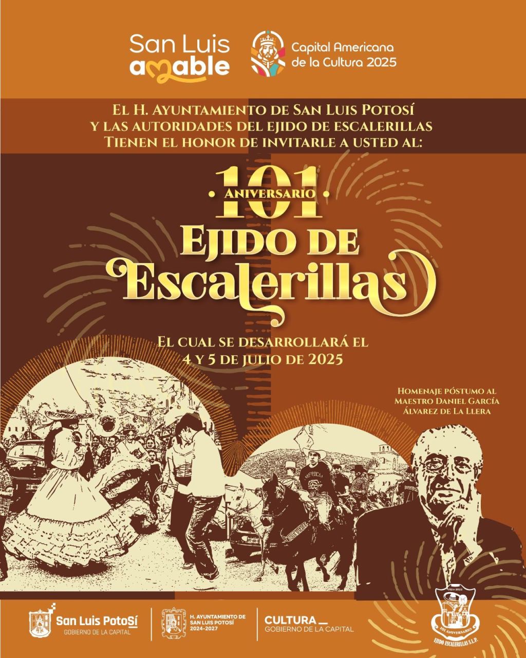 Gobierno de la Capital invita a la gran celebración por los 101 años del ejido de&nbsp;Escalerillas