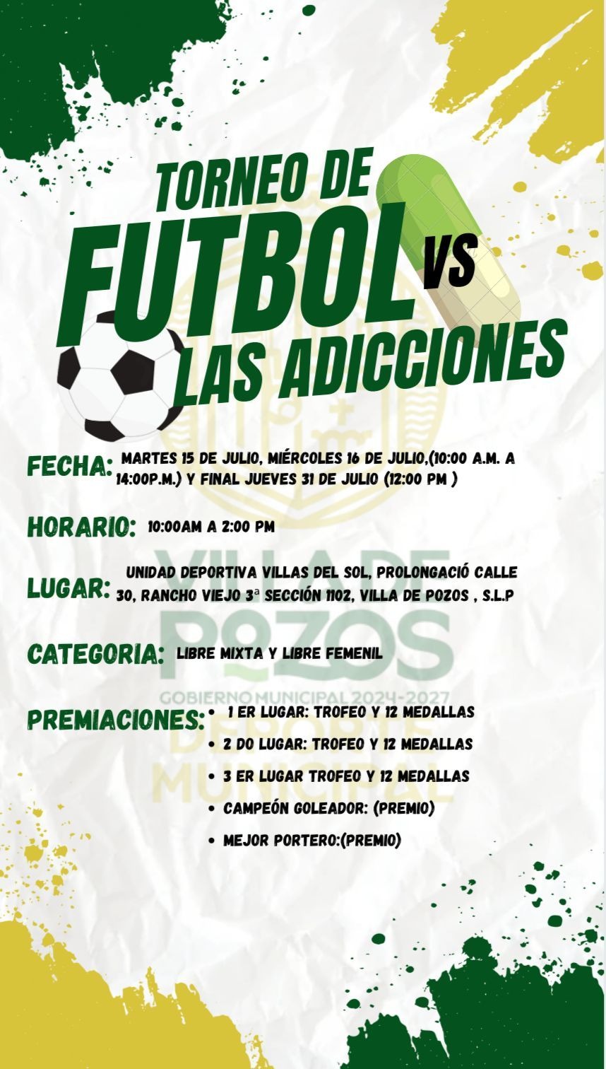 VILLA DE POZOS COMBATE ADICCIONES A TRAVÉS DEL&nbsp;DEPORTE
