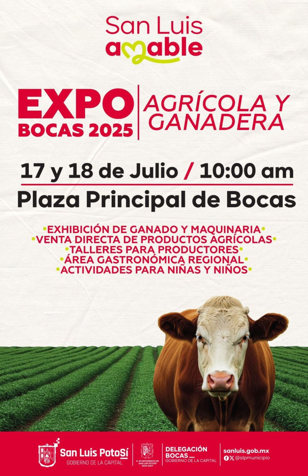 Este jueves inicia la Expo Agrícola y Ganadera Bocas 2025, en la plaza principal de esta&nbsp;Delegación