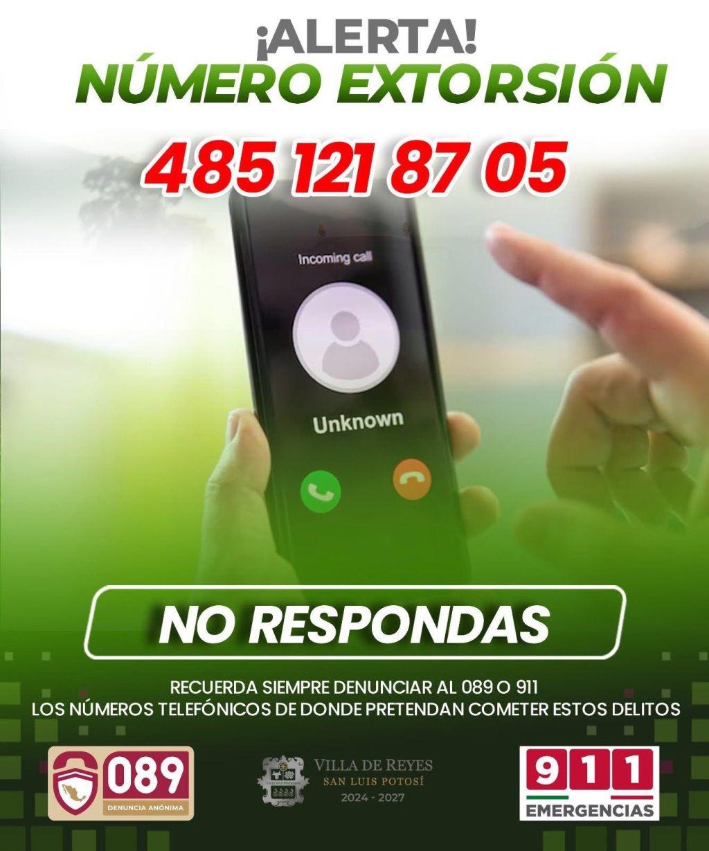 VILLA DE REYES EMITE ALERTA POR CASOS DE SECUESTROS&nbsp;VIRTUALES