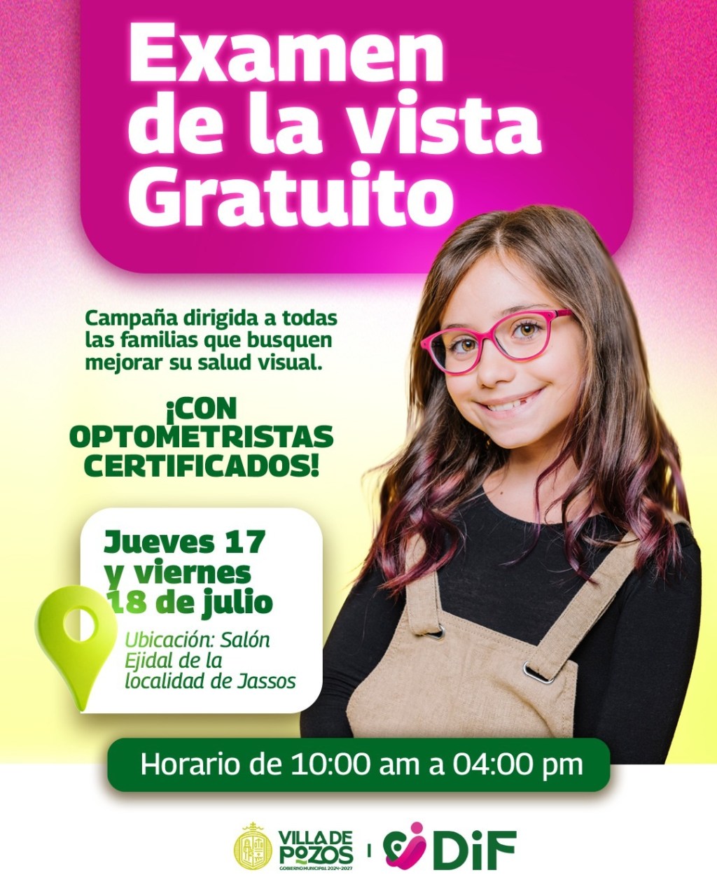 VILLA DE POZOS MEJORARÁ SALUD VISUAL DE HABITANTES EN&nbsp;JASSOS