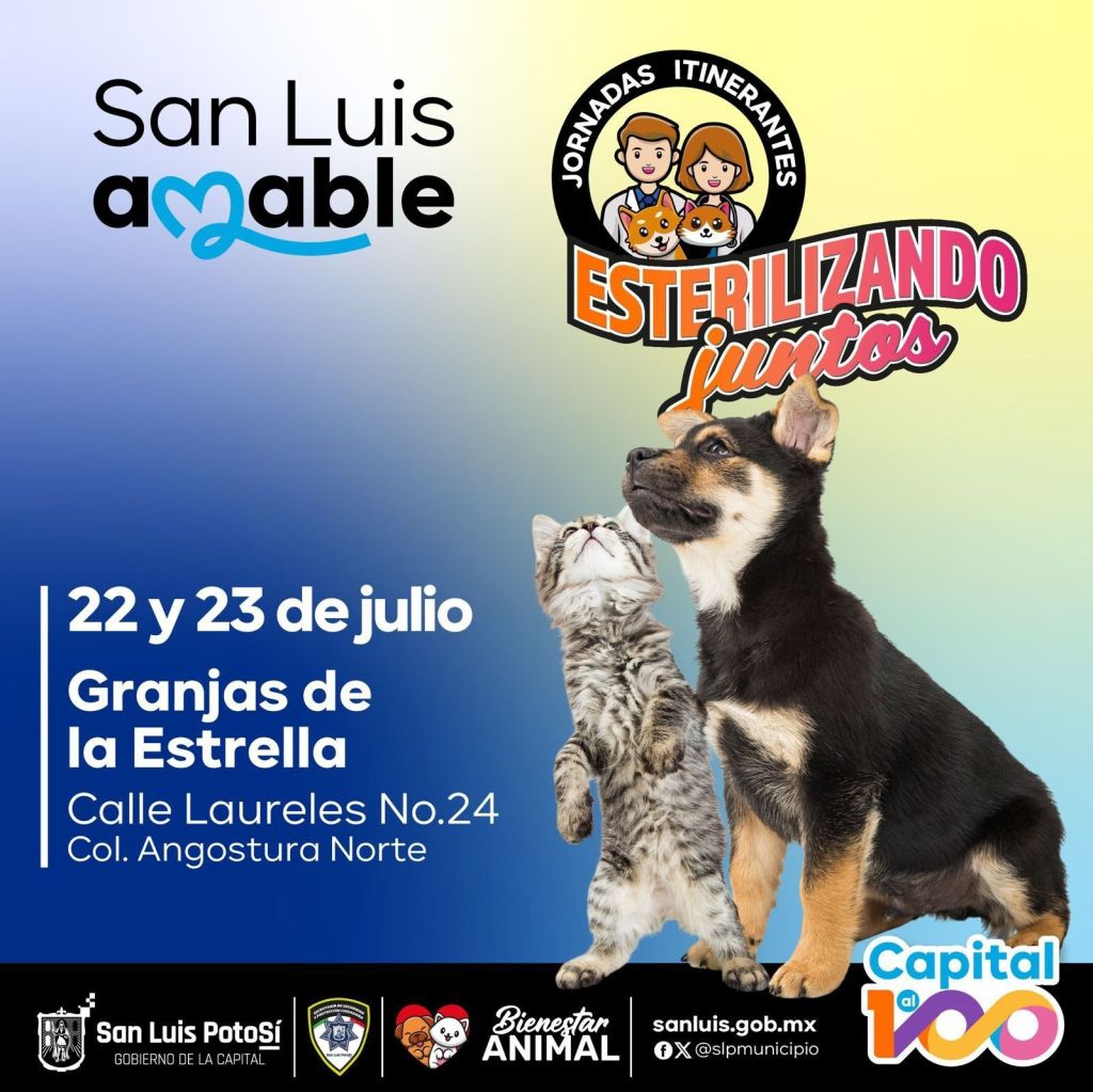 Este martes 22, jornadas municipales de “Esterilizando Juntos” beneficiarán a Granjas de la&nbsp;Estrella