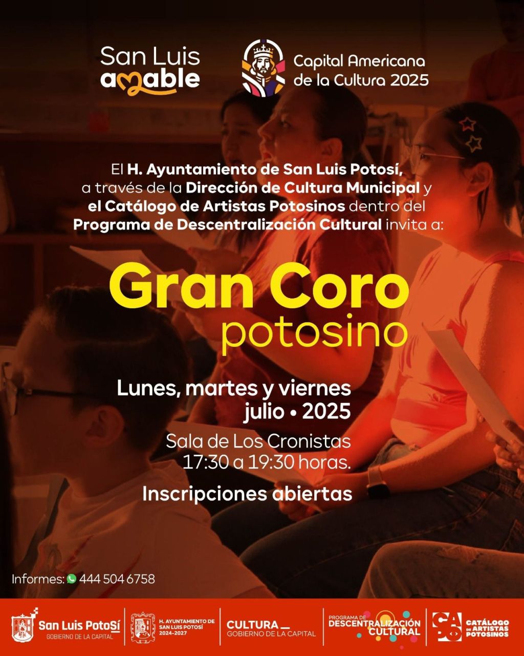Aún puedes ser parte del Gran Coro Municipal Potosino en dos&nbsp;modalidades