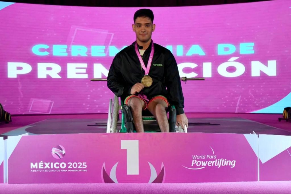 PARA ATLETA POTOSINO LOGRA MEDALLA DE ORO EN ABIERTO MEXICANO DE PARA POWERLIFTING