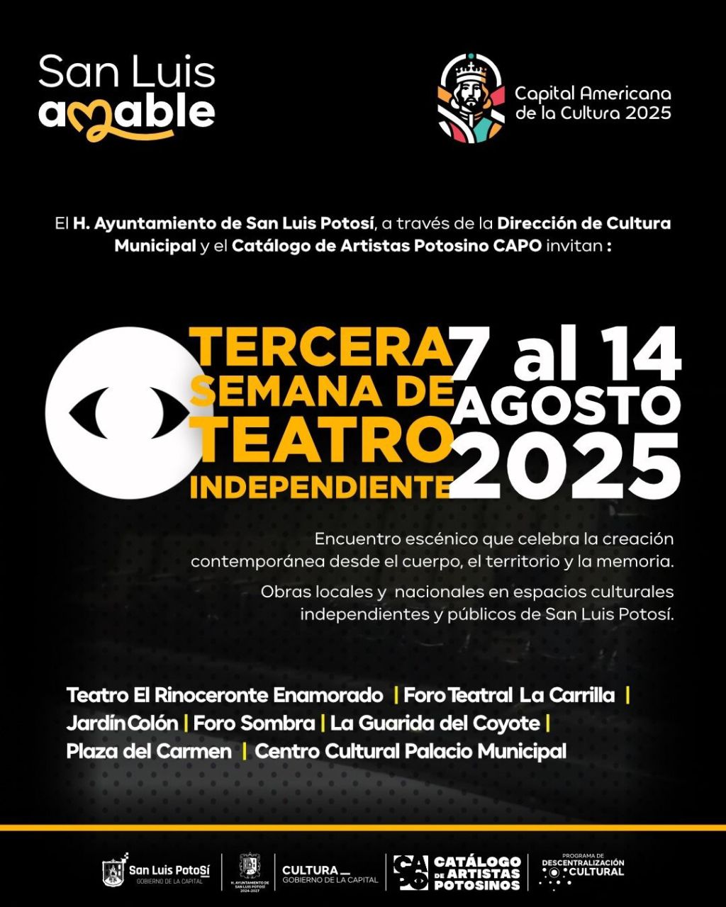 En puerta la III Semana de Teatro Independiente en San Luis&nbsp;Capital