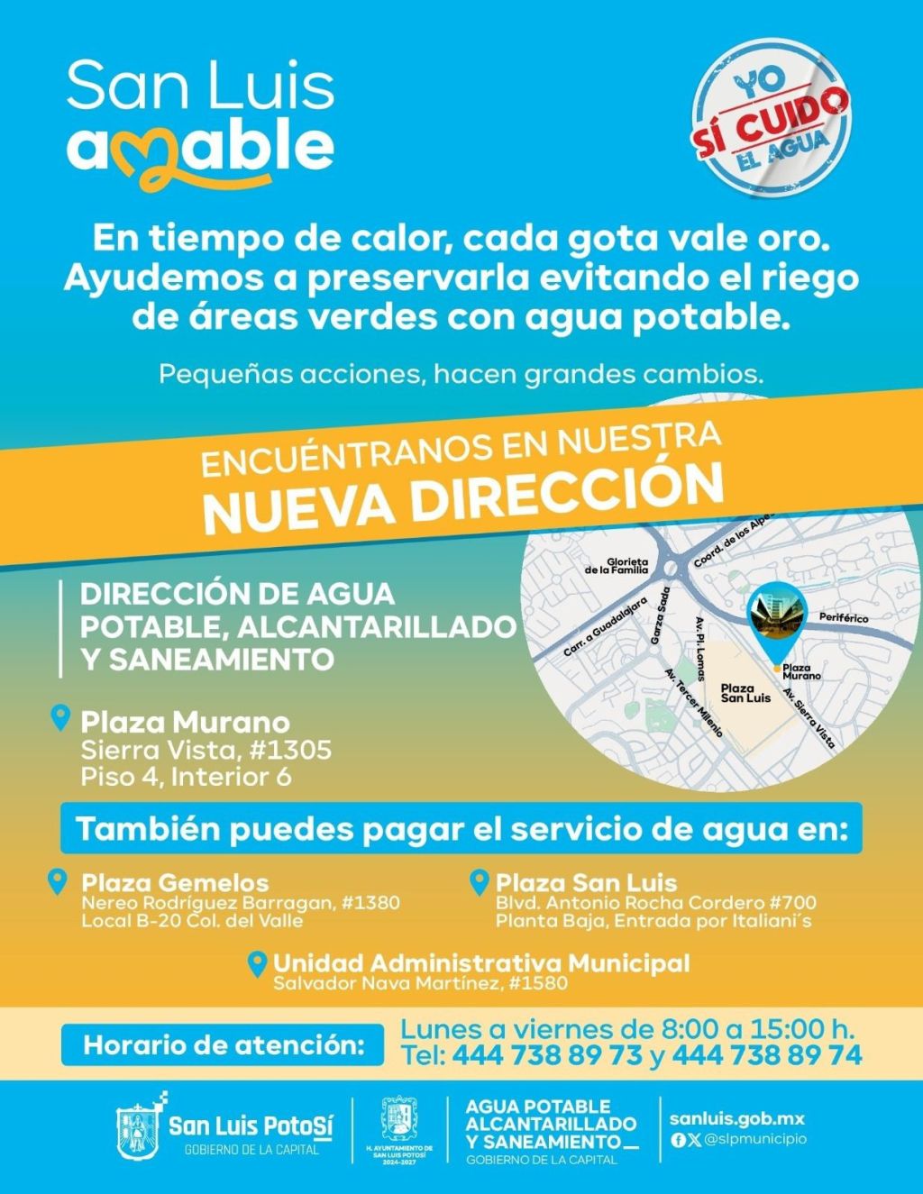 Informa Dirección de Agua del Gobierno de la Capital nuevo domicilio y&nbsp;teléfonos
