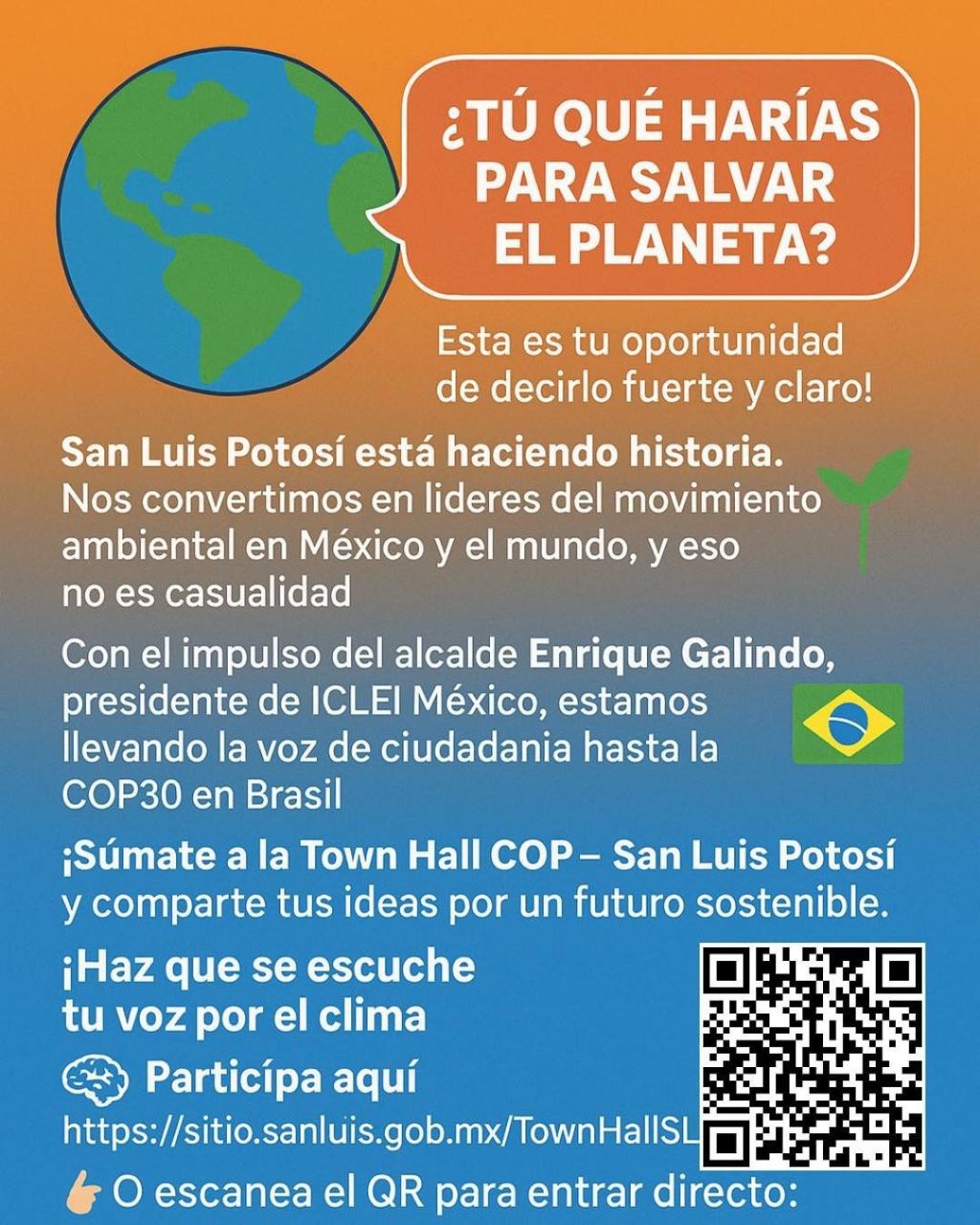 Invita Gobierno Capitalino al 3er Foro de Consulta del Town Hall COP SLP a favor del medio&nbsp;ambiente
